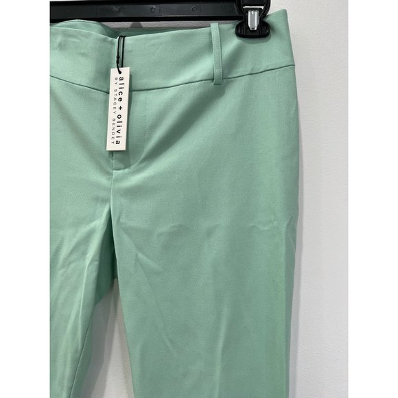NWT Alice & Olivia Size 10 Stacey Slim-Fit Ankle Pants in Mint MSRP $275 - Picture 5 of 12